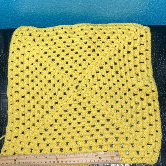 Other - 5 for $10: 16” Handmade Granny Square Yellow Crochet Work in Progress (WIP)